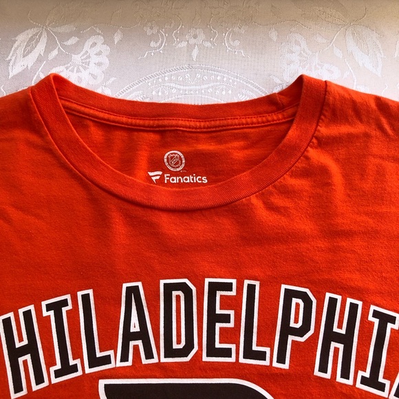 Fanatics NHL Philadelphia Flyers Printed Logo Orange T-Shirt Men’s Size L - Picture 9 of 11